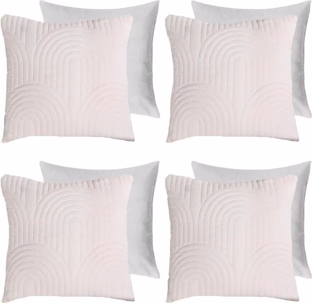 Pack of 4 Arches Pinsonic Filled Square Cushions in Multicolour, Yellow and White