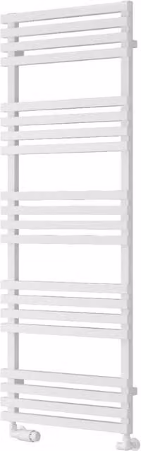 Bathroom Kingdom Kale White Straight Heated Towel Rail, W/D/H: 50 x 5.5 x 143.6 cm