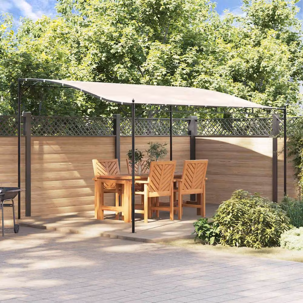 Berkfield Home Canopy in Beige with Steel Frame and Polyester Fabric, 4 x 3 m – 2