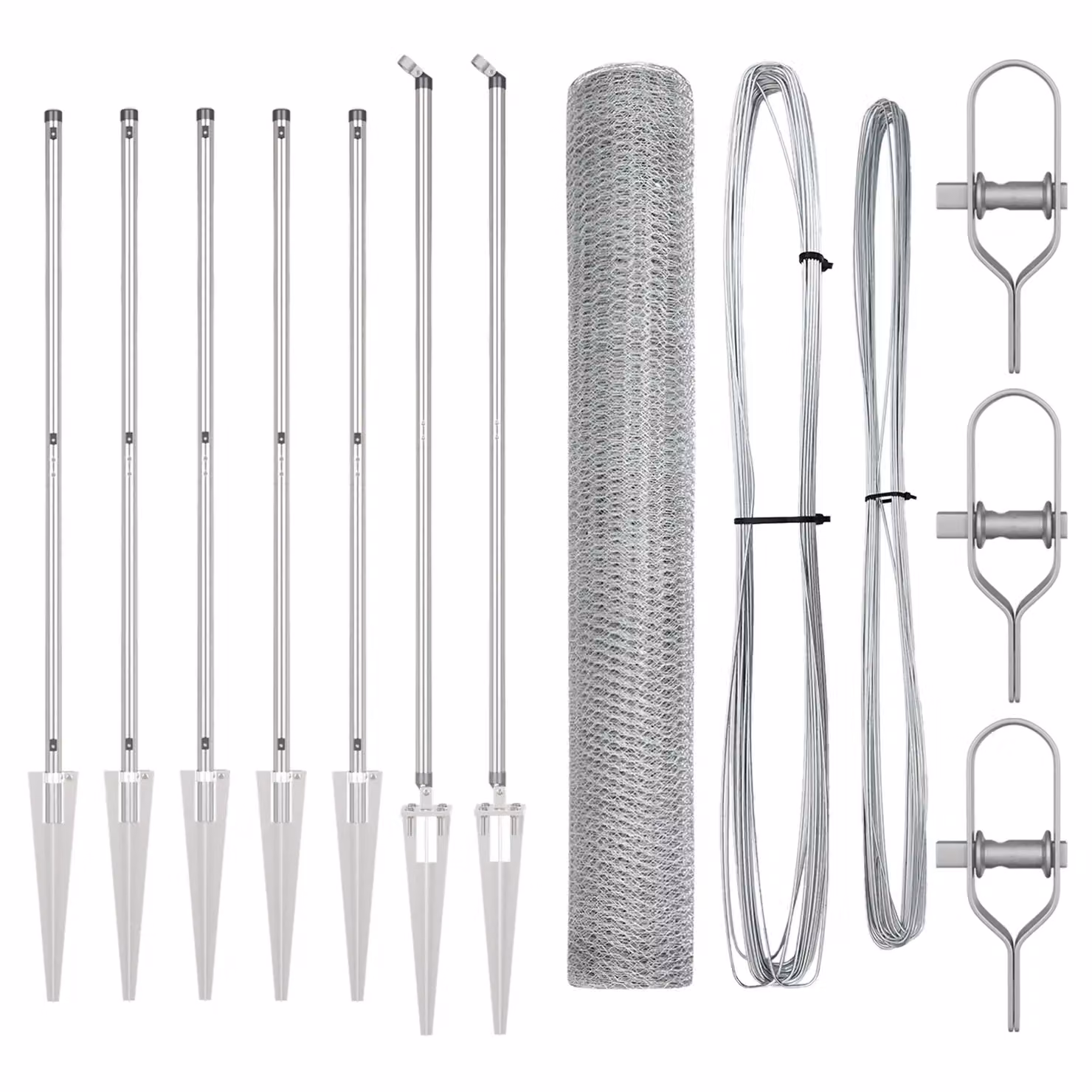 Berkfield Home Hexagon Fence in Silver Galvanised Steel, H: 120 cm, W: 10 m – 2