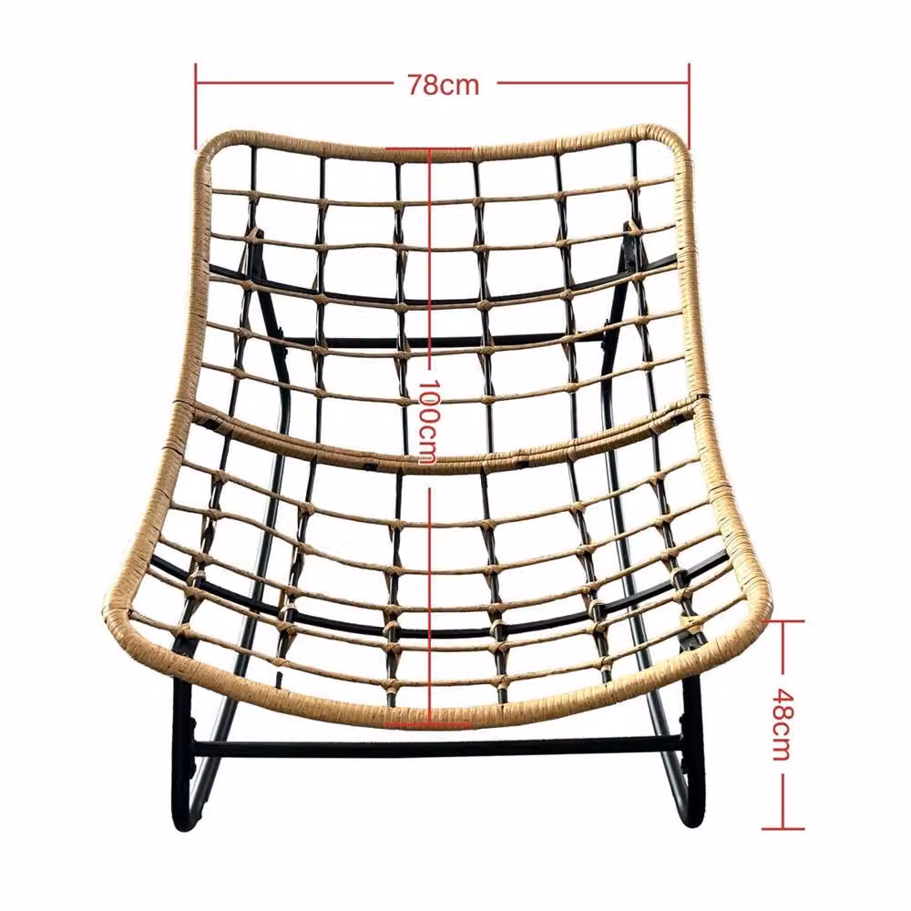 Kelvenix Grey Outdoor Rocking Chair with Fabric Cushion Seat – 2