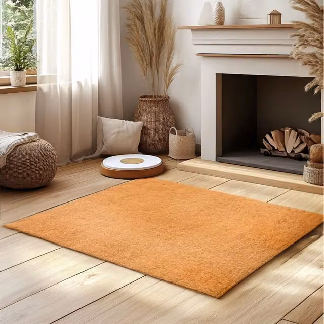 Nicoman Home Beige Rectangular PVC Coir Doormat W: 120 cm, D: 120 cm, H: 1 cm