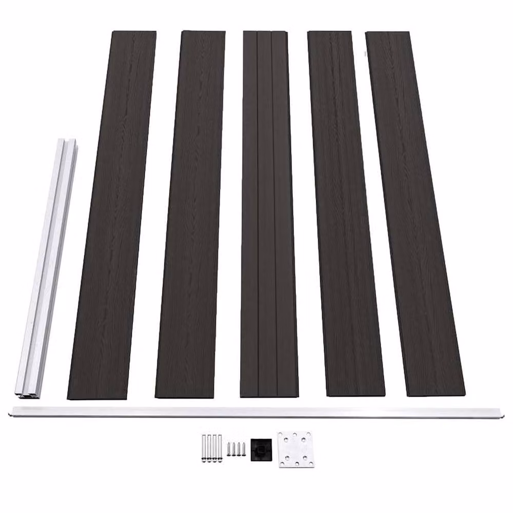 Berkfield Home Durable WPC Fence Panel, Black, W: 175 cm, H: 105 cm – 4