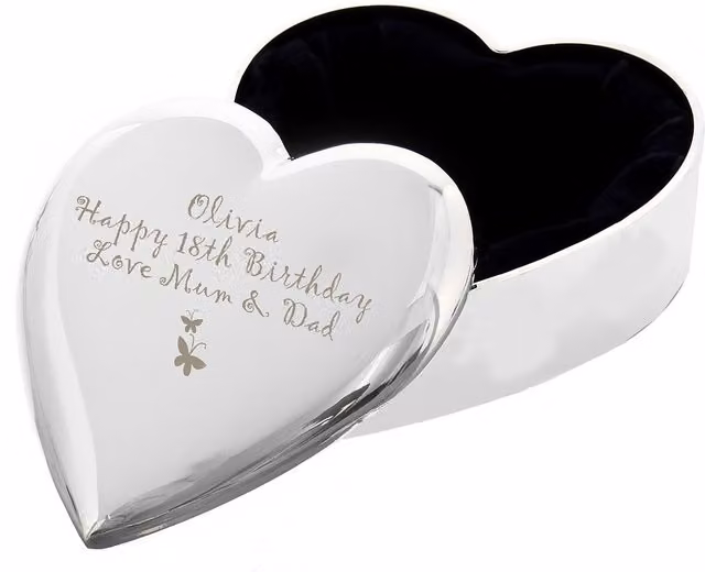 Personalised Memento Company Butterfly Heart Trinket Box in Silver – 2
