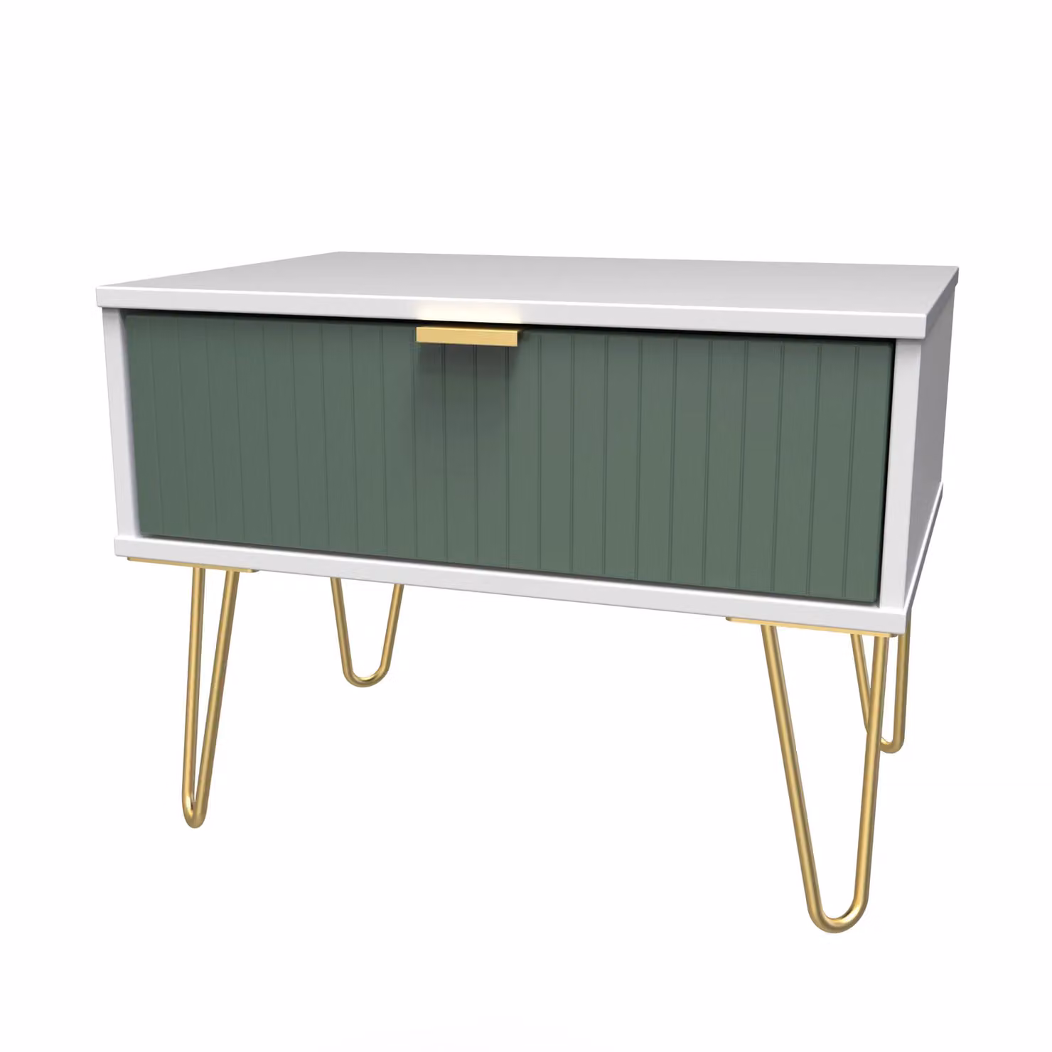2 U Bexley Ready Assembled 1 Drawer Wide Side Table in Green and Gold – 2