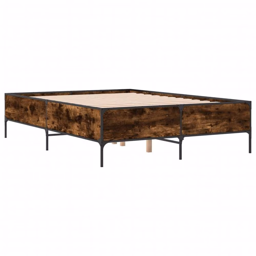 Berkfield Home Bed Frame in Smoked Oak Brown, W/D/H: 140 x 190 cm – 3