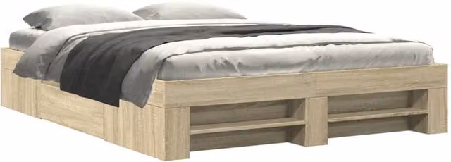 Berkfield Home Sonoma Oak Bed Frame with Drawers in Tan, W/D/H: 160 x 200 cm – 1