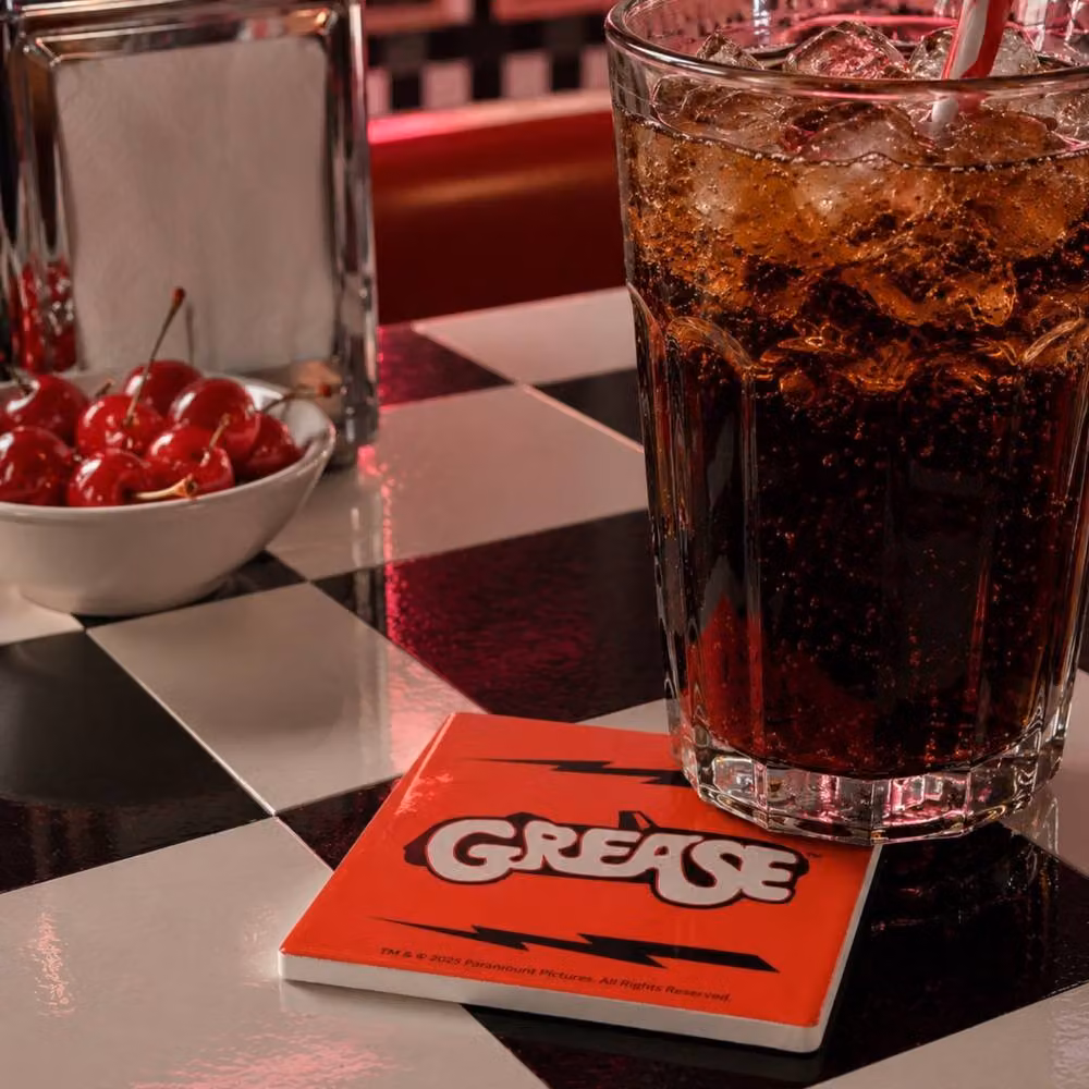 Widdop Bingham & Co Ltd Fandomania Grease Lightning Glass Coaster in Red and Black – 5