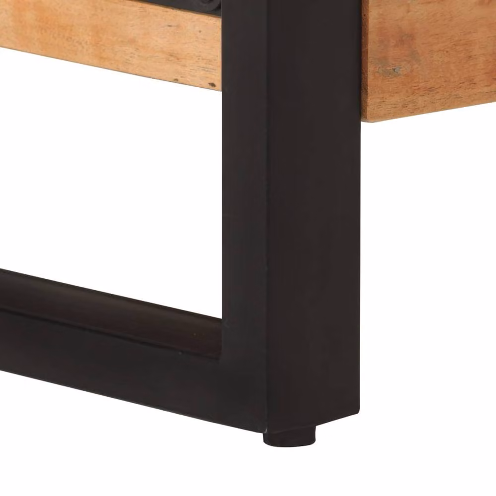 Berkfield Home Industrial Acacia Wood Coffee Table in Brown, W/D/H: 120 x 55 x 40 cm – 4