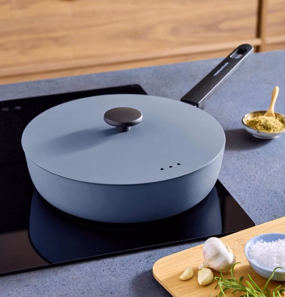 Morphy Richards Non-Stick Forged Aluminium Saute Pan, Blue, 28 cm – 4