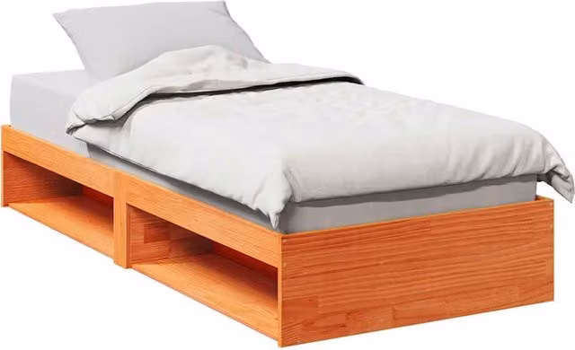 Berkfield Home Rustic Waxed Pine Day Bed in Brown, W/D/H: 190 x 75 x 75 cm