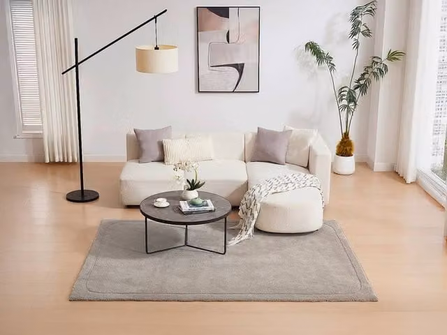 Vente-unique Velina Mid-Pile Rectangular Rug in Taupe/Beige, W: 160 cm, L: 230 cm – 1