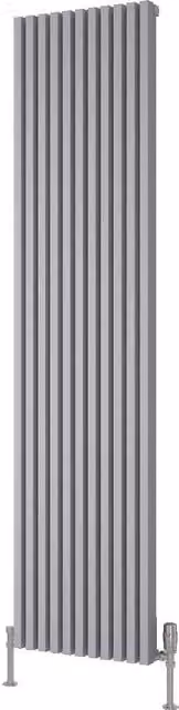 Bathroom Kingdom Albano Silver Designer Vertical Aluminium Radiator H: 180 cm, W: 43 cm