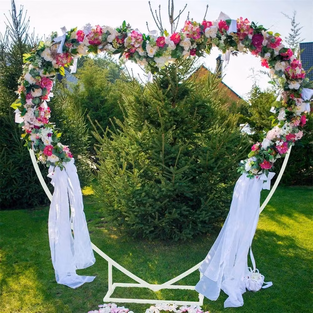 NESTLUNE Heavy Duty Heart Shape Wedding Balloon Arch Stand, White, W: 100 cm, D: 15 cm – 4