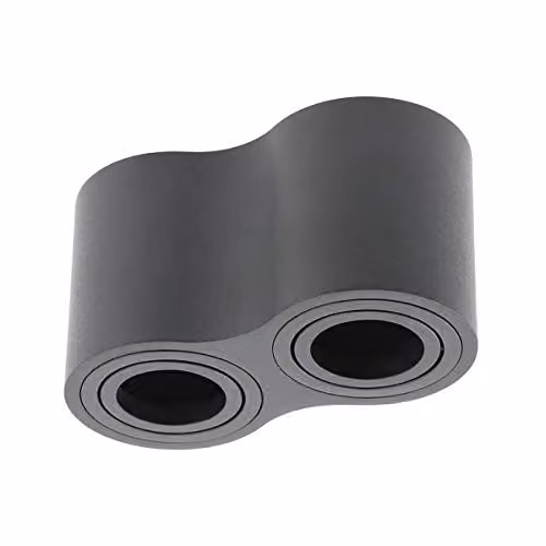 CGC Lighting Modern Black Cylinder Surface Mount Ceiling Spotlight, Adjustable GU10 Downlight – 2