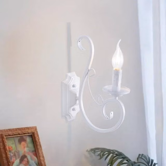 NIVOR Antique Wall Bedside Sconce Lamp, White, 2 Pack, E14