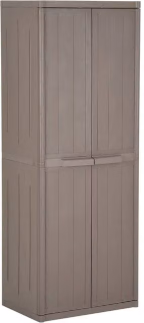 Berkfield Home Brown Garden Storage Cabinet with Internal Shelves and Hinged Doors, W/D/H: 65 x 45 x 172 cm