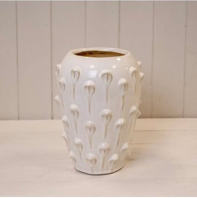 KDMD Medium Cream and Beige Ceramic Bobble Vase