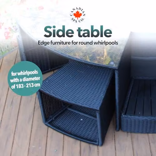 Canadian Spa Co. Wicker Hot Tub Side Table with Rustproof Aluminium Frame in Black – 2
