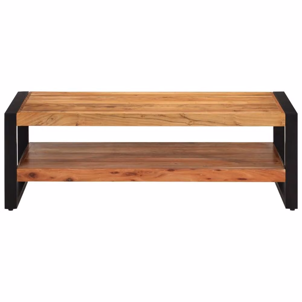 Berkfield Home Industrial Acacia Wood Coffee Table in Brown, W/D/H: 120 x 55 x 40 cm – 2