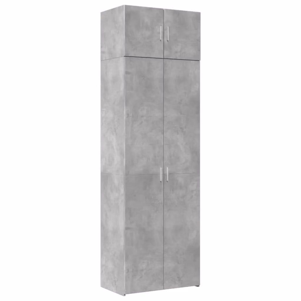 Berkfield Home Freestanding Storage Cabinet in Concrete Grey, W/D/H: 70 x 42.5 x 225 cm