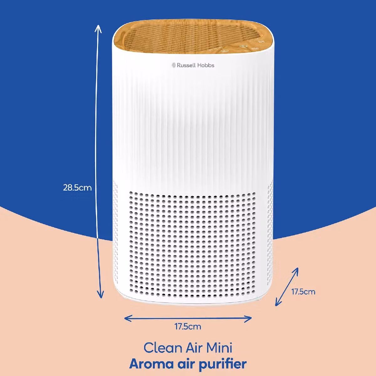 Russell Hobbs Clean Air Mini Aroma Air Purifier in White with Scandi Wood Effect and Fragrance Compartment RHAP1032WDW – 2
