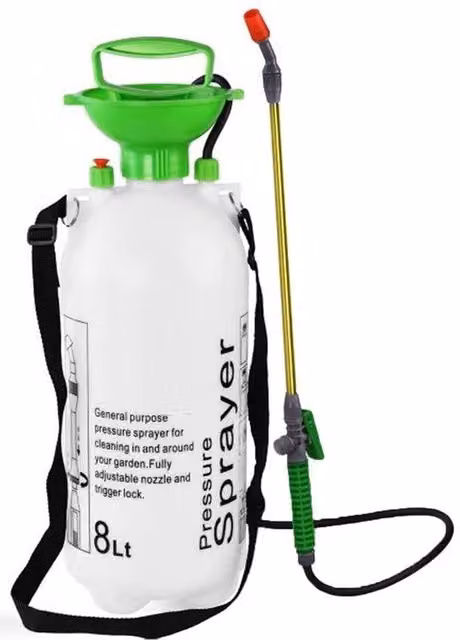 NESTLUNE 8L Manual Garden Pressure Spray Bottle with Brass Components in White