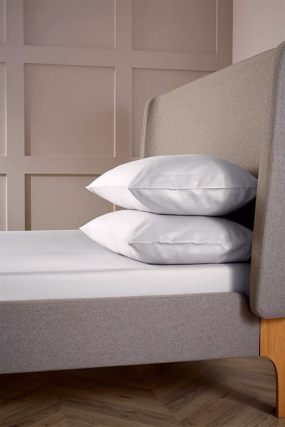 Christy 400TC Luxury Cotton Mako Satin Plain Dye Full Sheet Bundle in Grey, Super King – 2