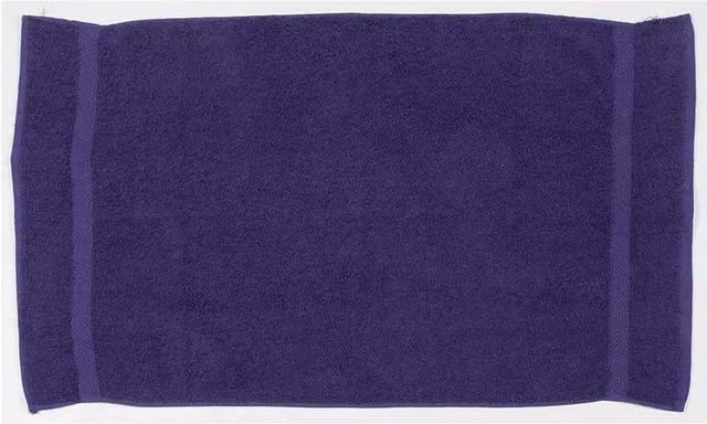 Towel City Luxury Purple Cotton Hand Towel with Border and Hanging Loop