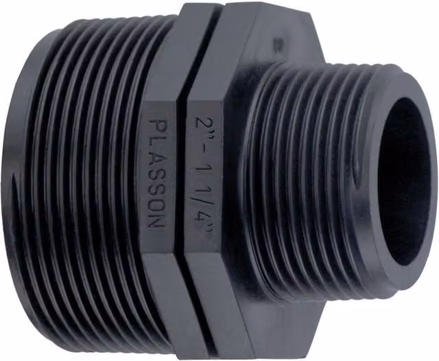 Plasson Grey Threaded Reducing Nipple 1.1/2" x 1.1/4" PT050605015013