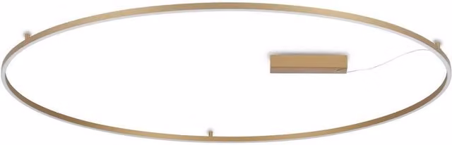 Netlighting Oracle Slim Round LED Semi-Suspended Ceiling Light in Gold/Brass, 150 cm, 9300 lm