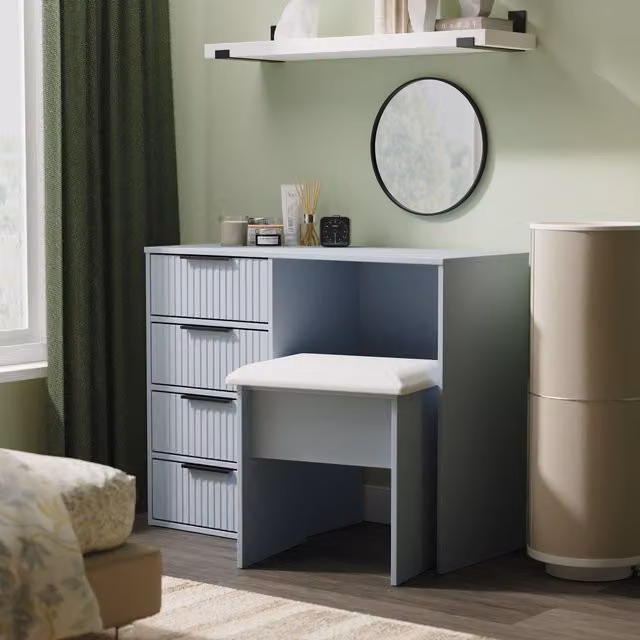 Ready Assembled 2 U Menai 4 Drawer Vanity in Light Blue – 1
