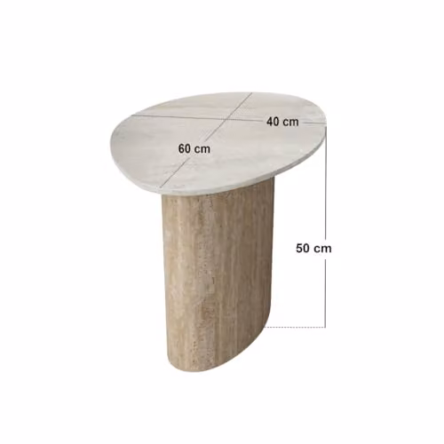Solace+Co Elin Sintered Stone Effect Side Table, Brown, W/D/H: 40 x 40 x 50 cm – 2