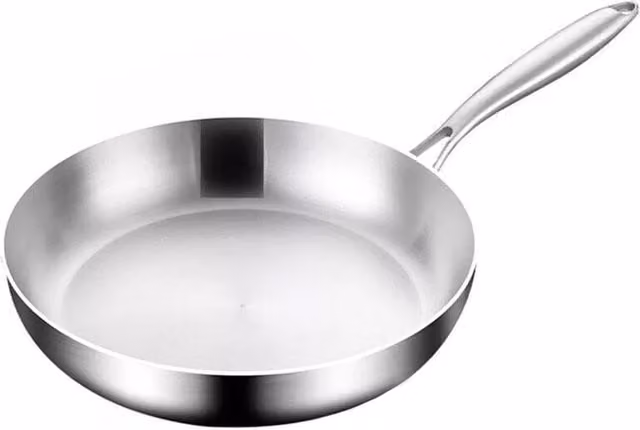 VOGREX 316 Stainless Steel Uncoated Frying Pan with Removable Handle in Silver