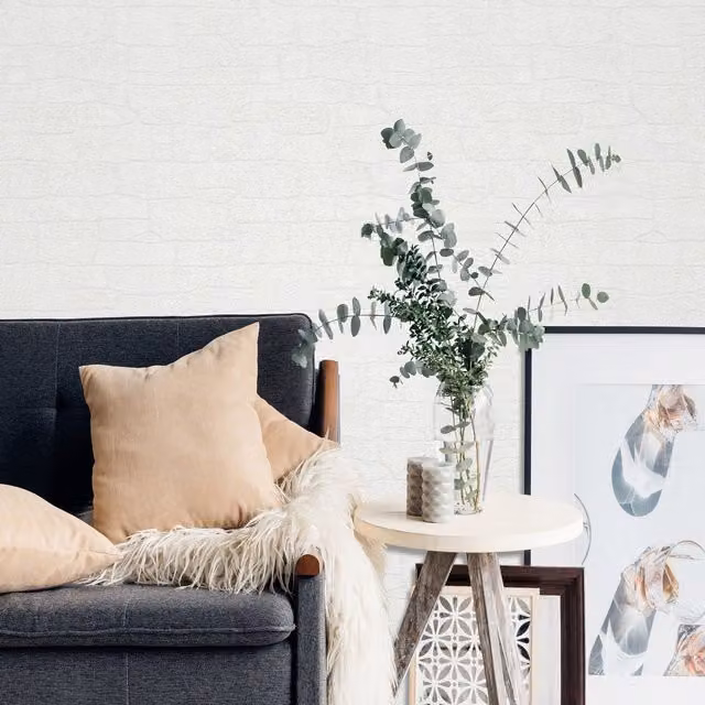 Erismann White Geometric Abstract Vinyl Wallpaper Roll