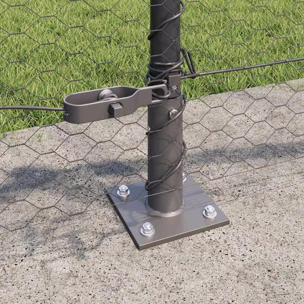 Berkfield Home Grey Steel Hexagon Fence, H: 40 cm x W: 25 m – 4