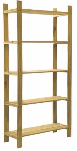 Core Spirit 5 Shelf Freestanding Wood Storage Unit, Brown, W/D/H: 80.0 x 30.0 x 160.0 cm