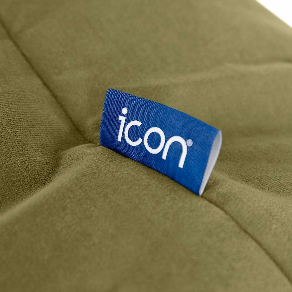 ICON Sirena Scallop Velvet Accent Chair and Footstool Bundle in Olive Green – 5