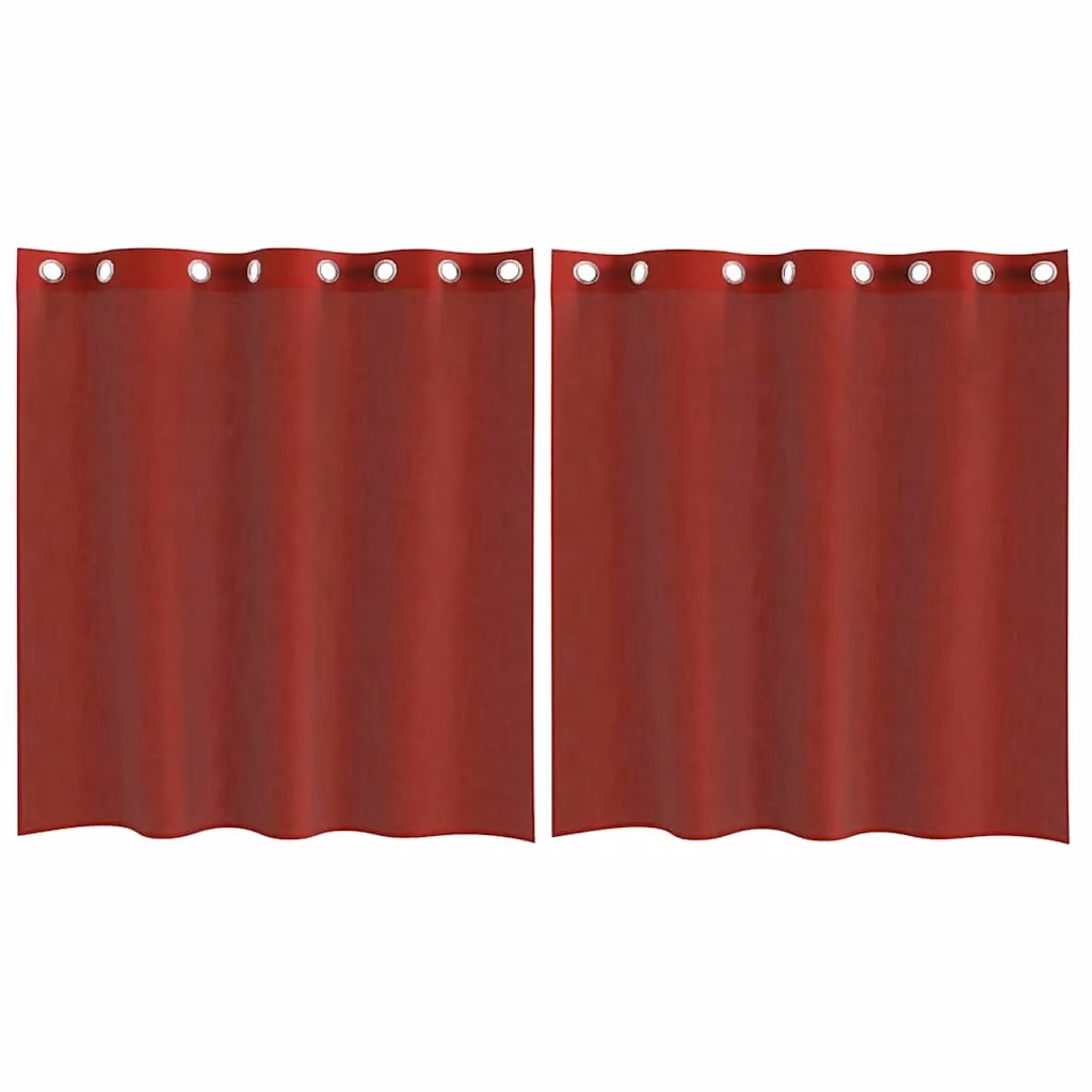 Berkfield Home Red Plain Voile Fabric Curtains with Eyelets, 2 Pack – 2