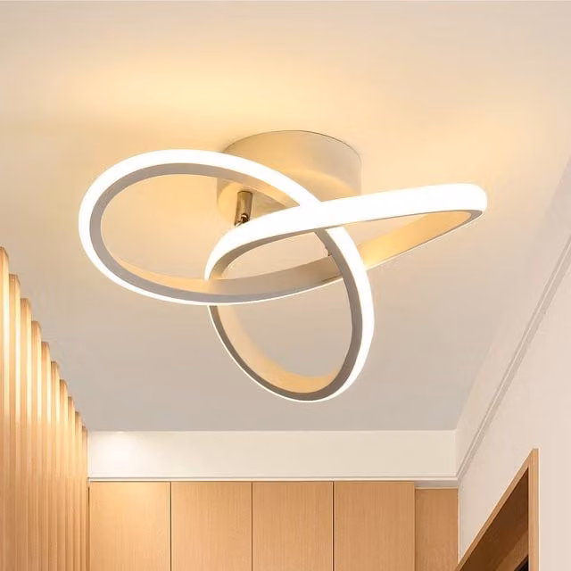 Goeco Modern LED Ceiling Light in White with Warm White 3000K Glow for Bedroom or Hallway, Diameter: 25 cm – 1