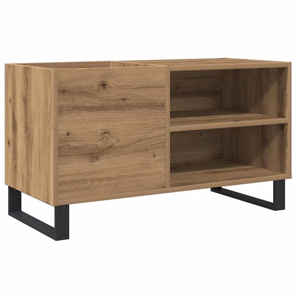 Berkfield Home Artisan Oak Record Cabinet in Brown, W: 84.5 cm, D: 38 cm, H: 48 cm – 3
