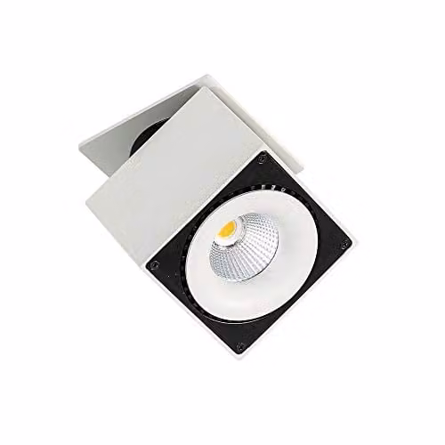 Netlighting Modern Square Recessed LED Ceiling Light, White and Black, 4000K Cool White, 2350lm