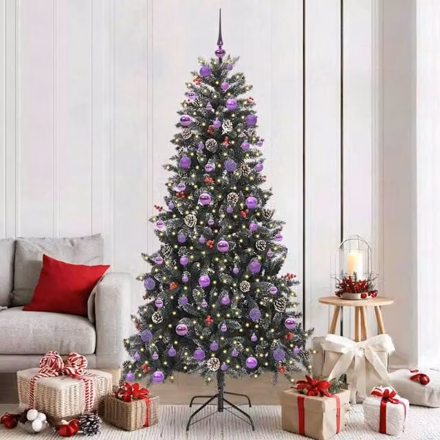 Berkfield Home Artificial Christmas Tree in Green, W/D/H: 114 x 114 x 210 cm – 1