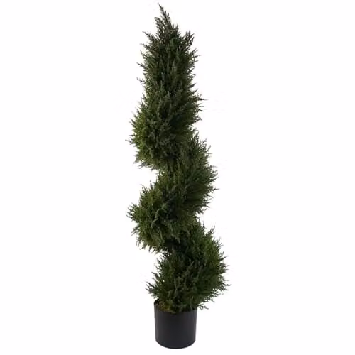Leaf Design UK Artificial Boxwood Spiral Twist Tower Tree Topiary in Green, H 120 cm x W 35 cm x D 35 cm – 1