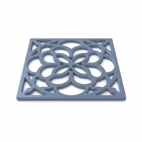 Zeal Square Silicone Non-Slip Heritage Trivet Mat in Blue, W/D/H: 18 x 18 x 1 cm