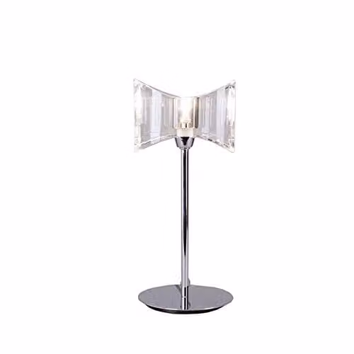 Mantra 0894 Modern Chrome Table Lamp with Transparent Glass Shade and G9 Bulb