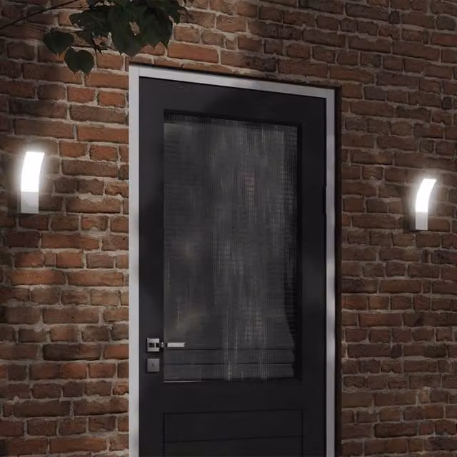 Berkfield Home Set of 2 White Modern LED Outdoor Wall Lights in Die-cast Aluminium – 1