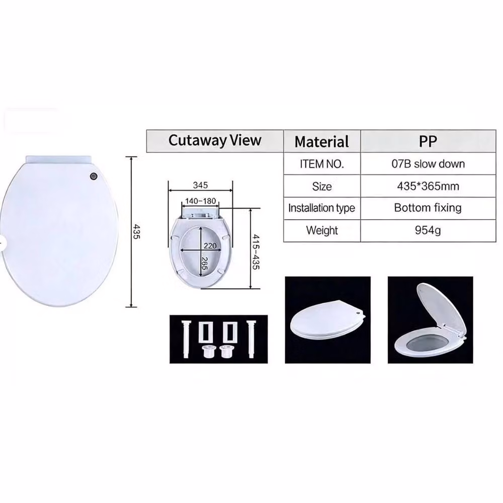 PAWNORA White Oval Heavy Duty Soft Close Toilet Seat – 3