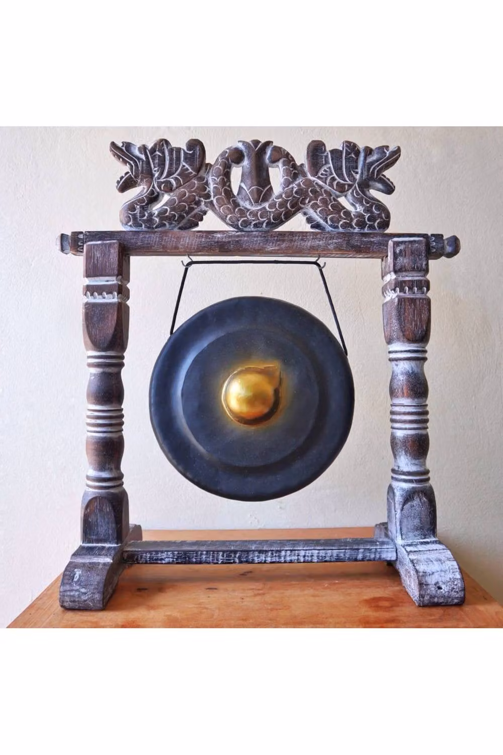 KDMD Handmade Black Healing Bali Gong with Stand, Diameter: 25 cm – 5