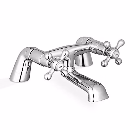 Nes Home Victorian Traditional Two Handle Bath Filler Tap in Metallic Silver – 2